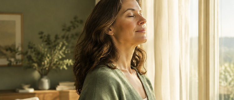 A calm moment of reflection in warm afternoon light