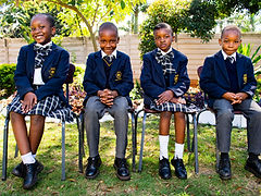 Advent Hope Junior learners in the school's navy uniform