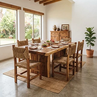 Comedor de parota (mesa + 6 sillas)
