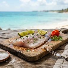 Filete de pescado fresco de la Bahía de Chetumal