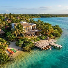 Casa con muelle privado en la Laguna de Bacalar
