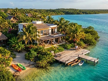Casa con muelle privado en la Laguna de Bacalar