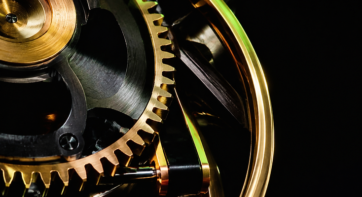 Precision-machined mechanism illustrating a disciplined trading process