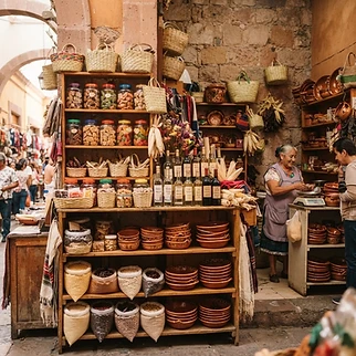 Canasta tejida de palma con productos del campo