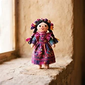 Muñeca Lele bordada a mano