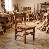 Juego de comedor en madera de parota