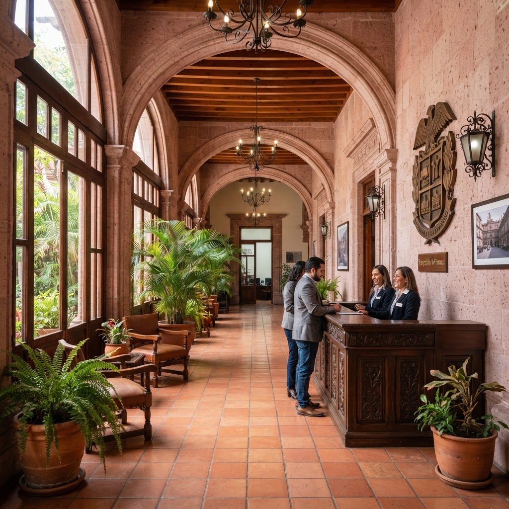 Recepción de las oficinas de MORELIA CANACO SERVYTUR