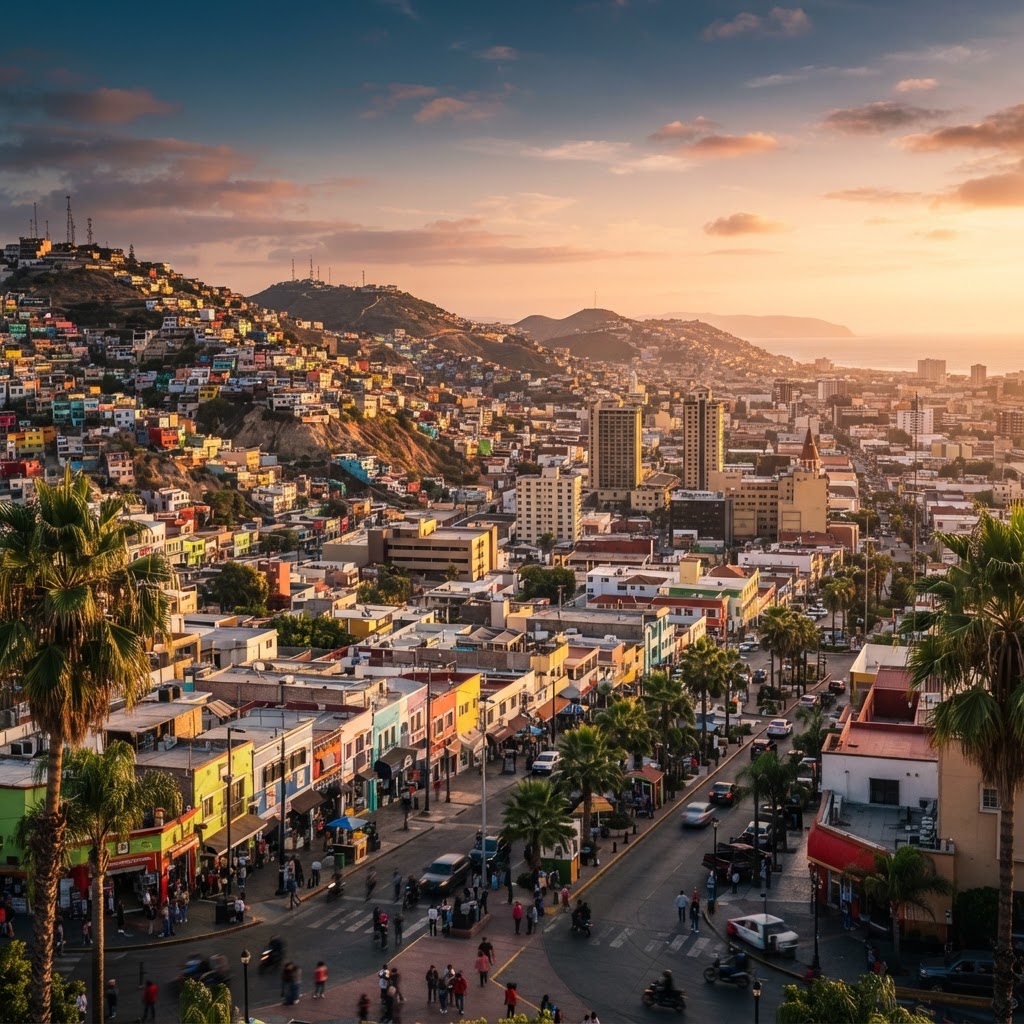 Tijuana, Baja California al atardecer: la ciudad, sus cerros y el Pacífico