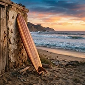 Tabla de surf hecha a mano en Baja California