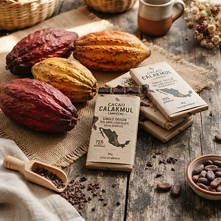 Chocolate artesanal de cacao de Calakmul