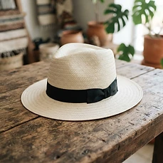 Sombrero de jipi-japa tejido a mano