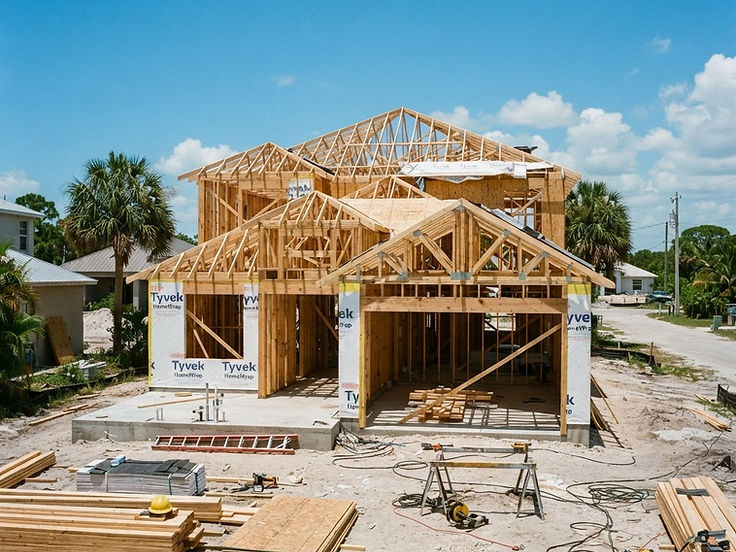 Homes under construction