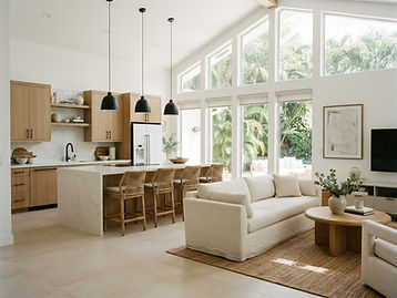 Great room and island kitchen