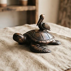 Tortuga tallada en palo de fierro