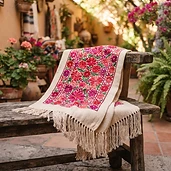 Rebozo bordado a mano de San Miguel de Allende