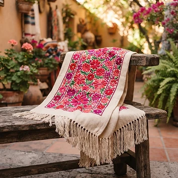 Rebozo bordado a mano de San Miguel de Allende