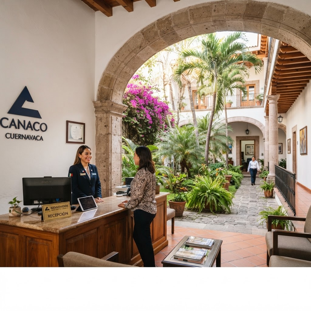 Recepción de las oficinas de CUERNAVACA CANACO SERVYTUR