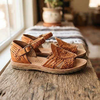 Huaraches de piel hechos a mano (pares)