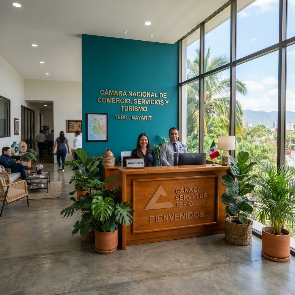 Recepción de las oficinas de TEPIC CANACO SERVYTUR