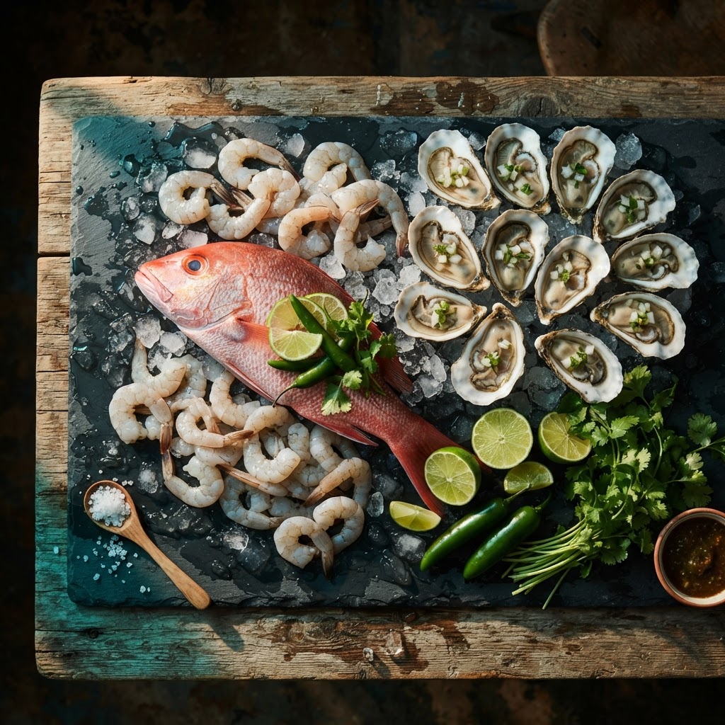 Mariscos y productos frescos de Sinaloa listos para publicarse con inteligencia artificial