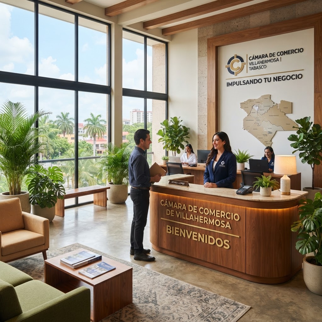 Recepción de las oficinas de VILLAHERMOSA CANACO SERVYTUR