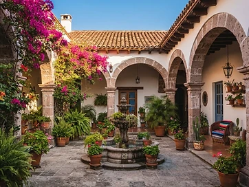 Casona colonial con arcadas en el centro de Tlaxcala