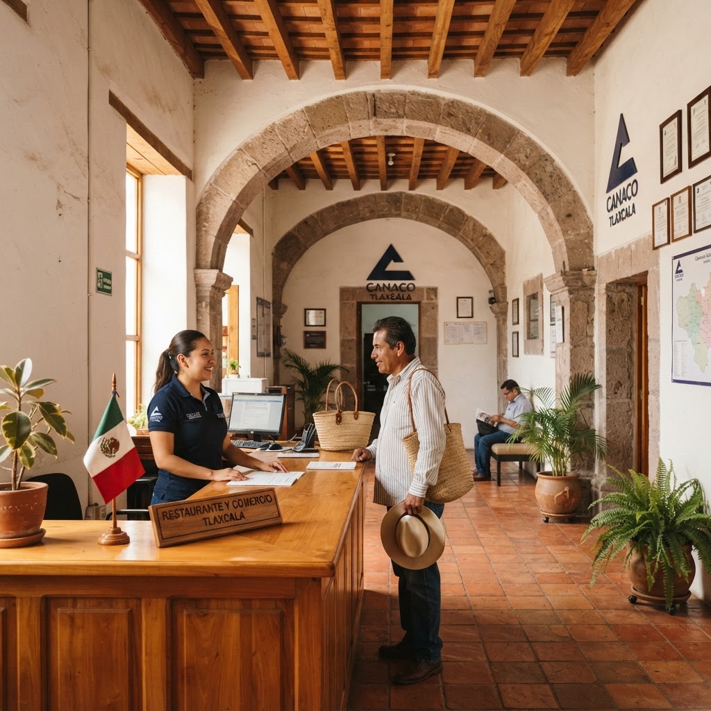 Recepción de las oficinas de TLAXCALA CANACO SERVYTUR
