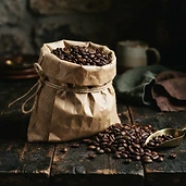 Café de la sierra en grano tostado