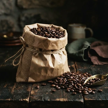 Café de la sierra en grano tostado