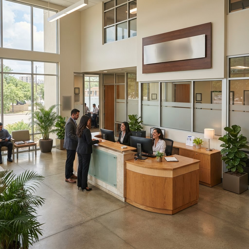 Recepción de las oficinas CANACO SERVYTUR Ciudad Victoria