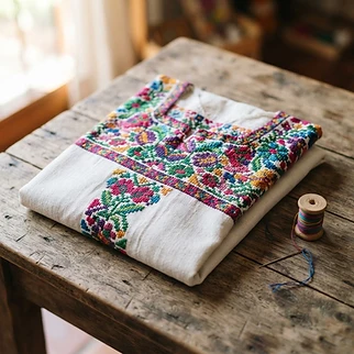 Blusa bordada a mano de la Sierra de Zongolica