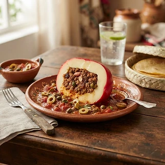 Queso de bola relleno yucateco