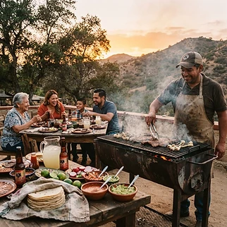Carne asada con tortillas sobaqueras para 10 personas