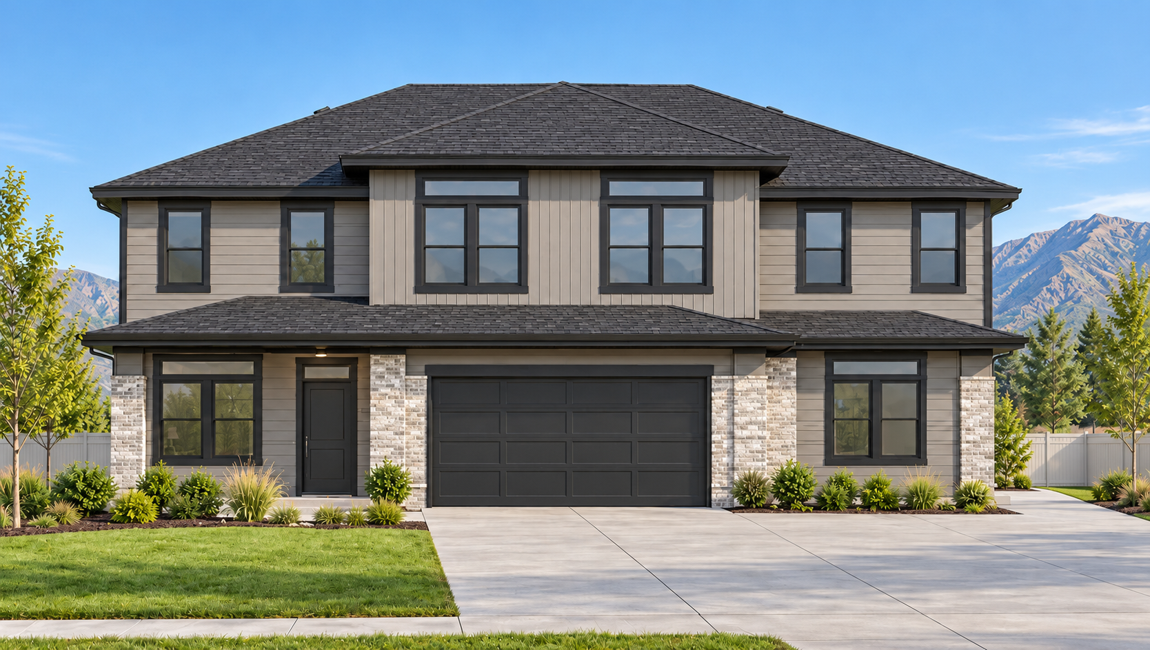 Custom home with attached ADU