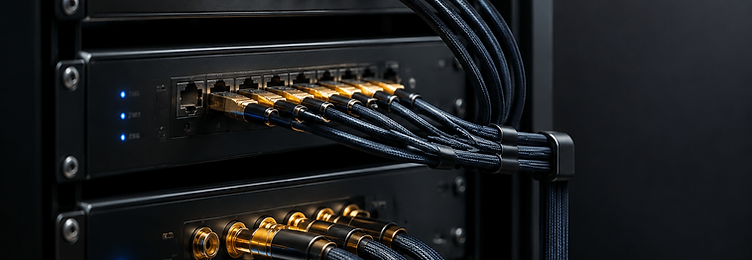 A neatly racked automation system with labelled, tidy cable runs