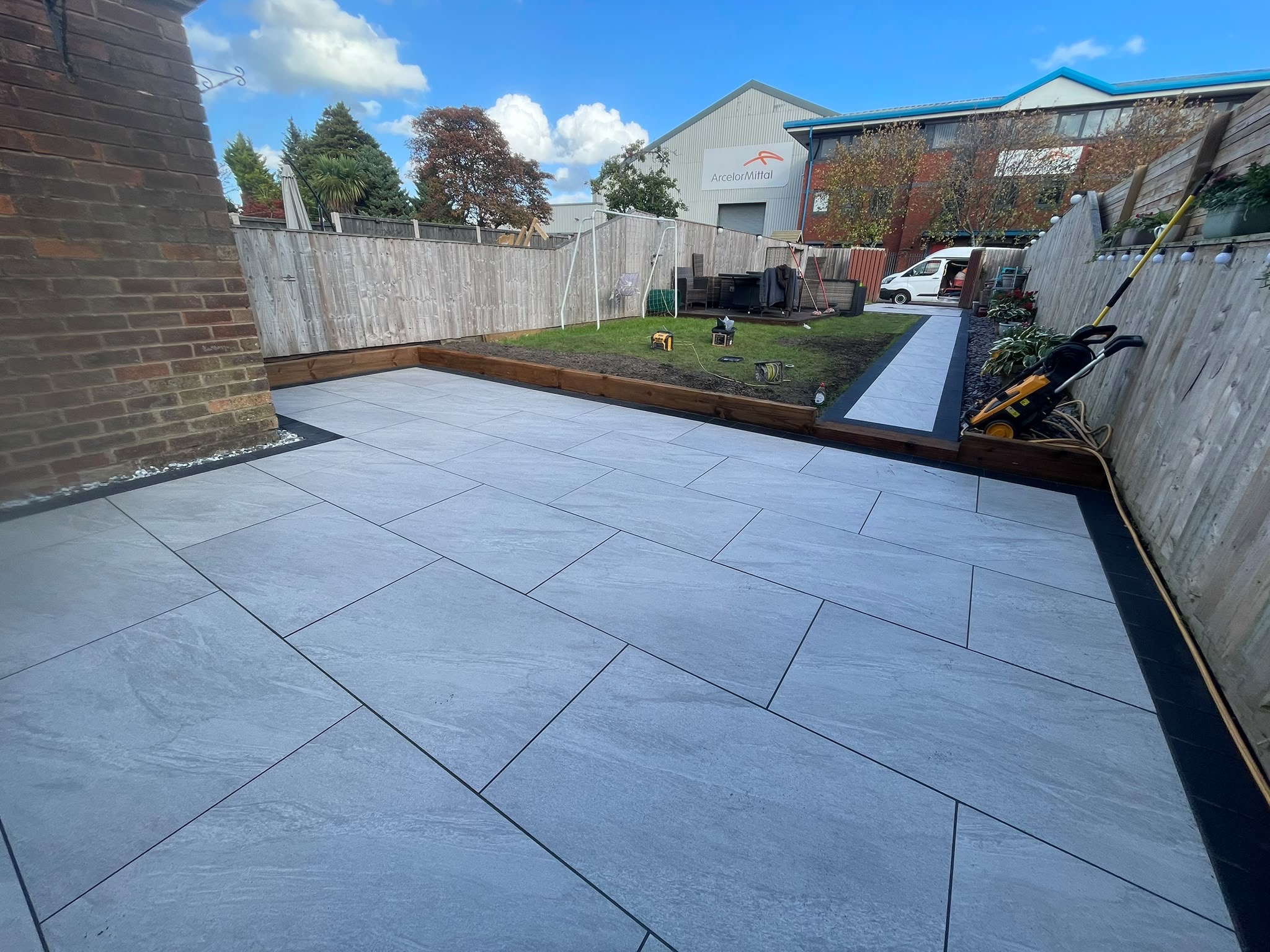 Porcelain & Indian Stone Patios in Salford by Elegant Landscape & Design