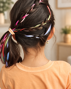 Kids' braided hairstyle at our salon