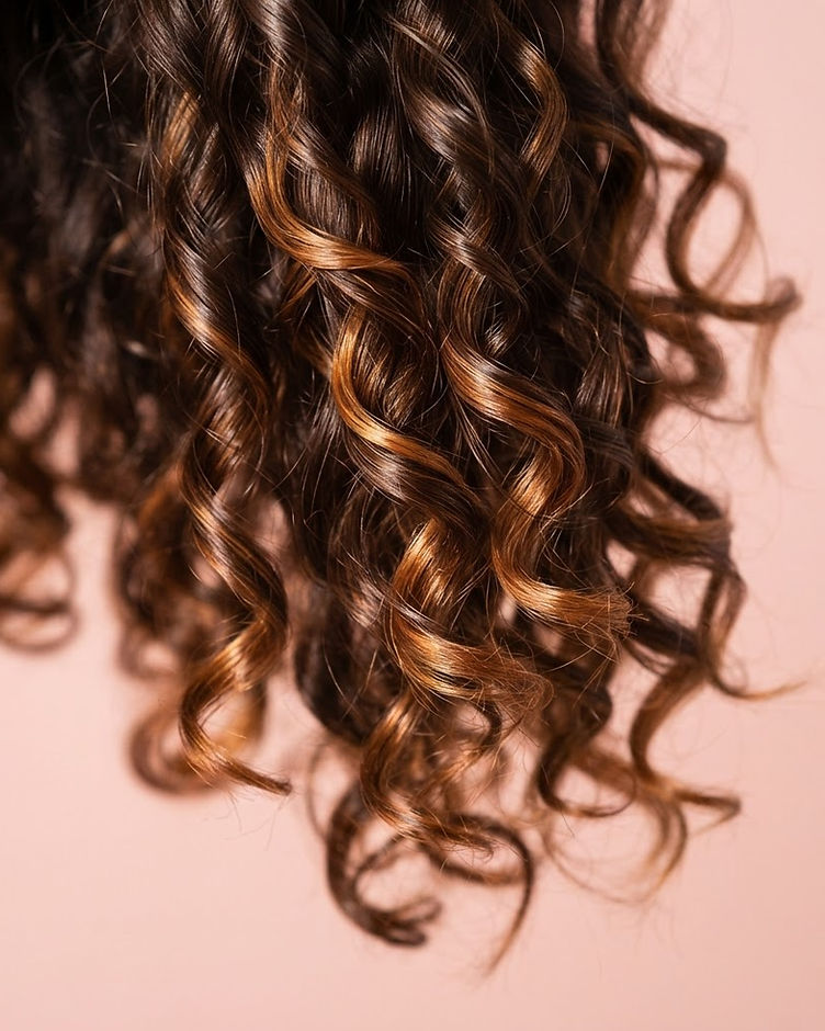 Glossy healthy curls