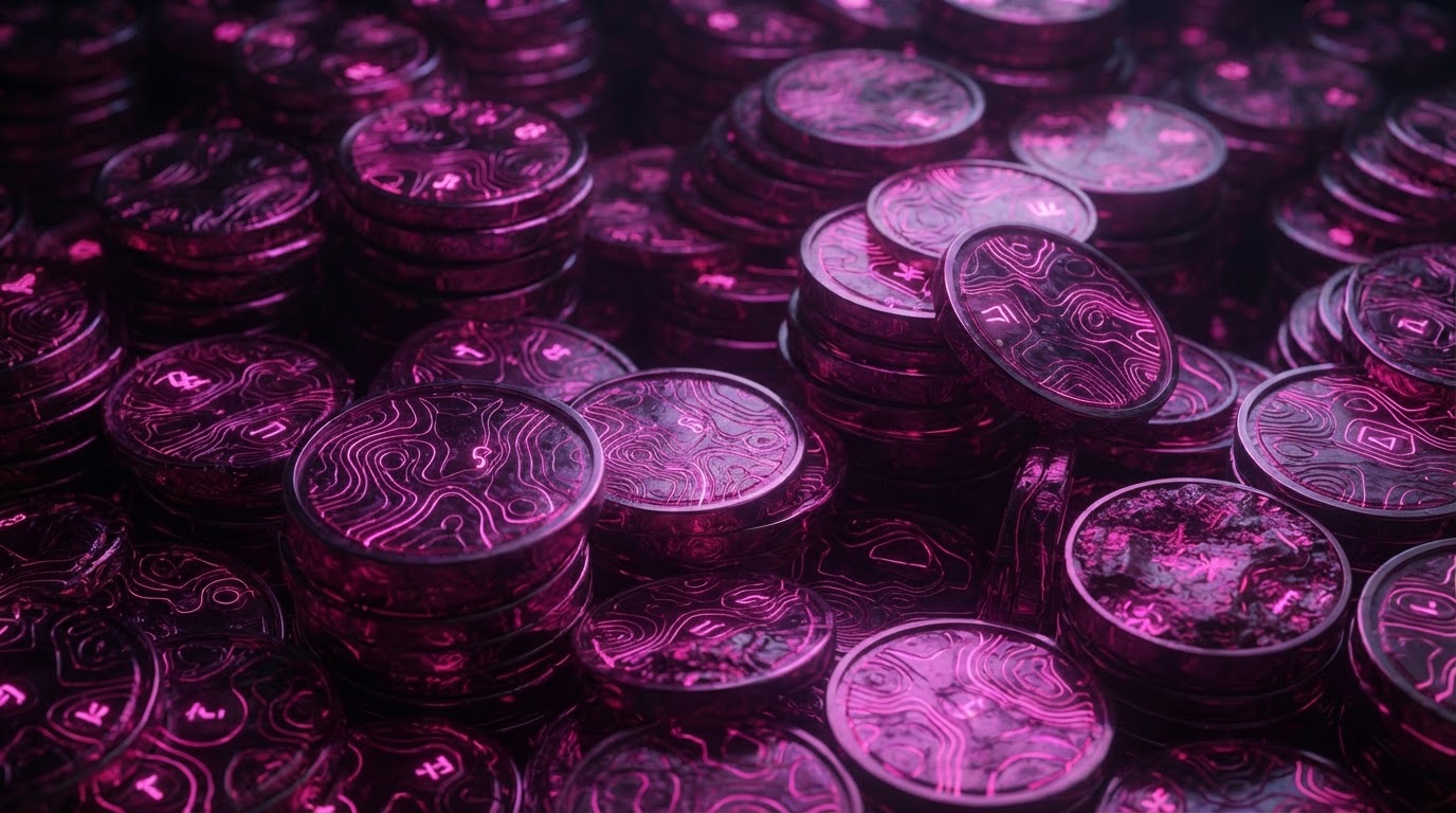 Glowing credit tokens