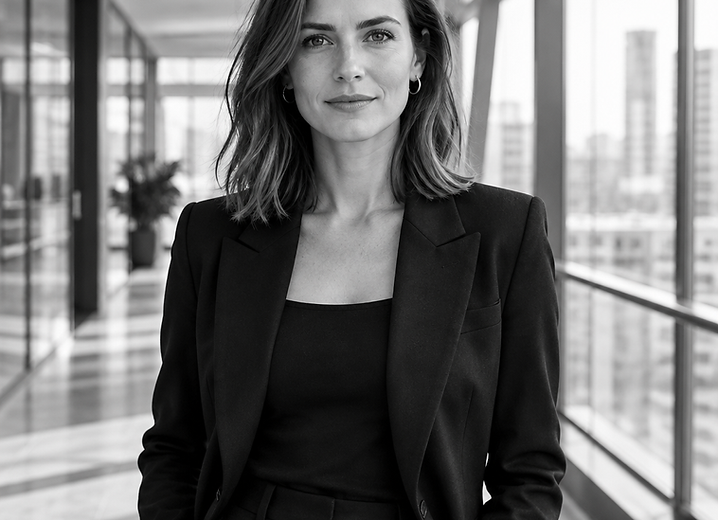Portret van Lianne Sijbrants in een moderne kantooromgeving