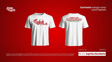 Artículo oficial: Camiseta manga corta estampada — Espíritu Navideño (RS-2)