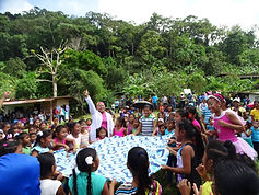 El juego de la tela en el campo