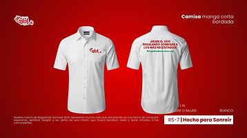 Artículo oficial: Camisa manga corta bordada — Hecho para Sonreír (RS-7)