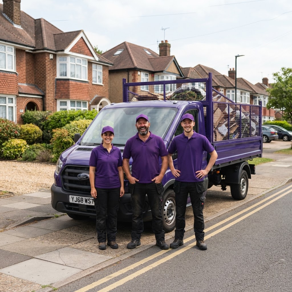 Sutton Waste team clearing rubbish from a property in Sutton, Surrey