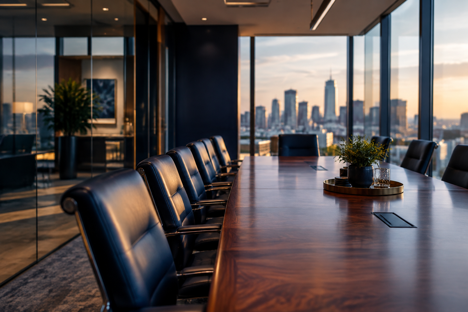 Quiet executive conference room