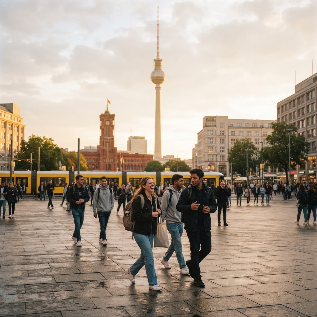 Berlin city view with the TV tower