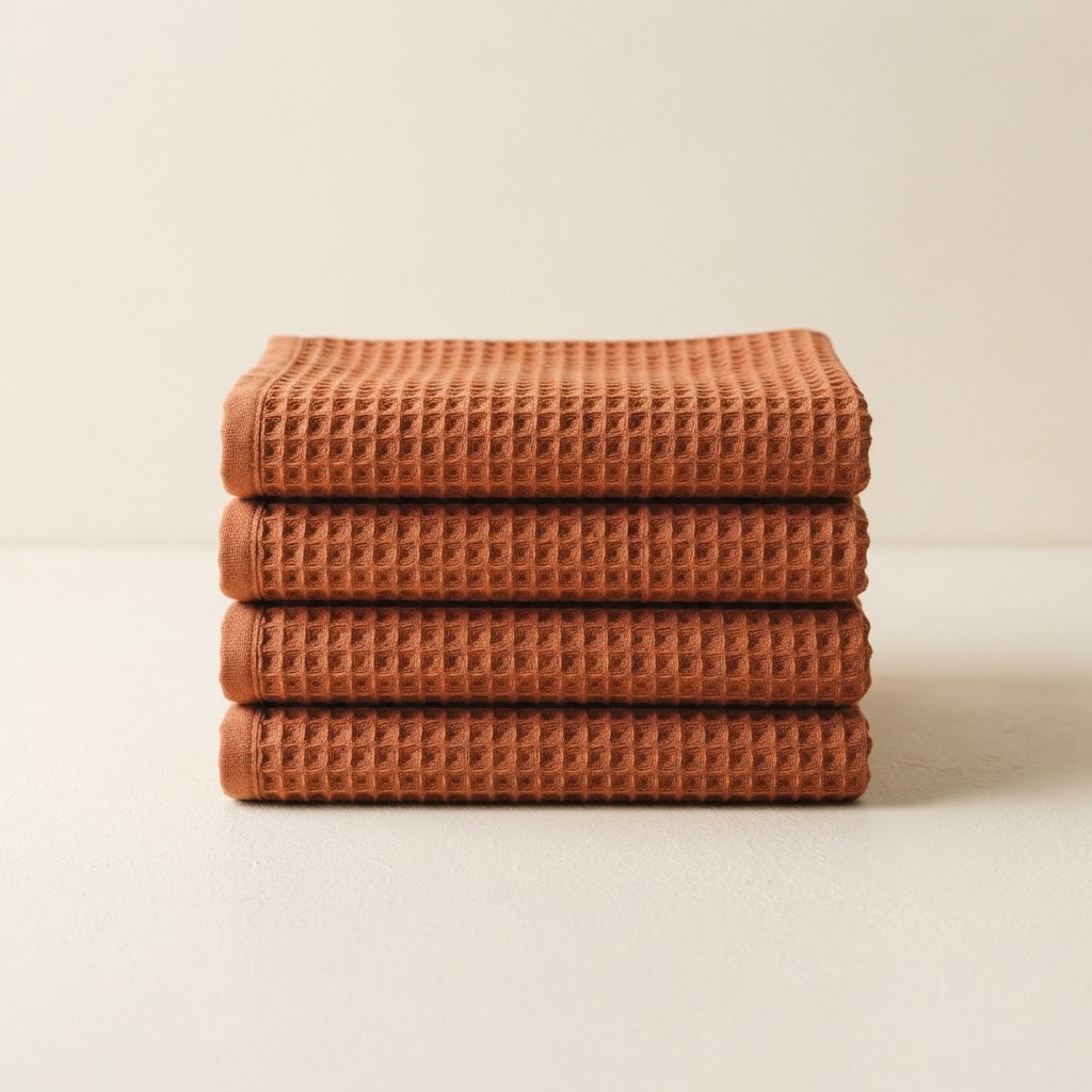The Waffle Towel Set in Clay
