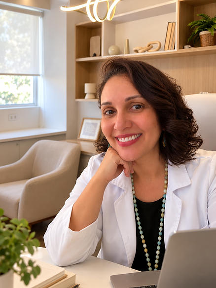 Verônica Oliveira, nutricionista, no consultório