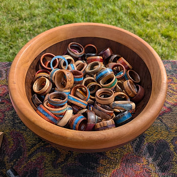 A bowl of rings — the whole range in one place.