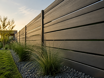 Composite fence at golden hour